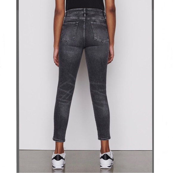 Frame Le One Skinny Crop High Rise Hughes Wash Stretch Jeans Size 2 (29-34) - Picture 2 of 13